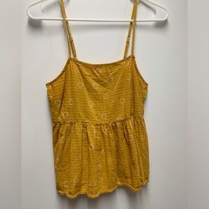 A.N.A. Gold Cropped Tank Top Small